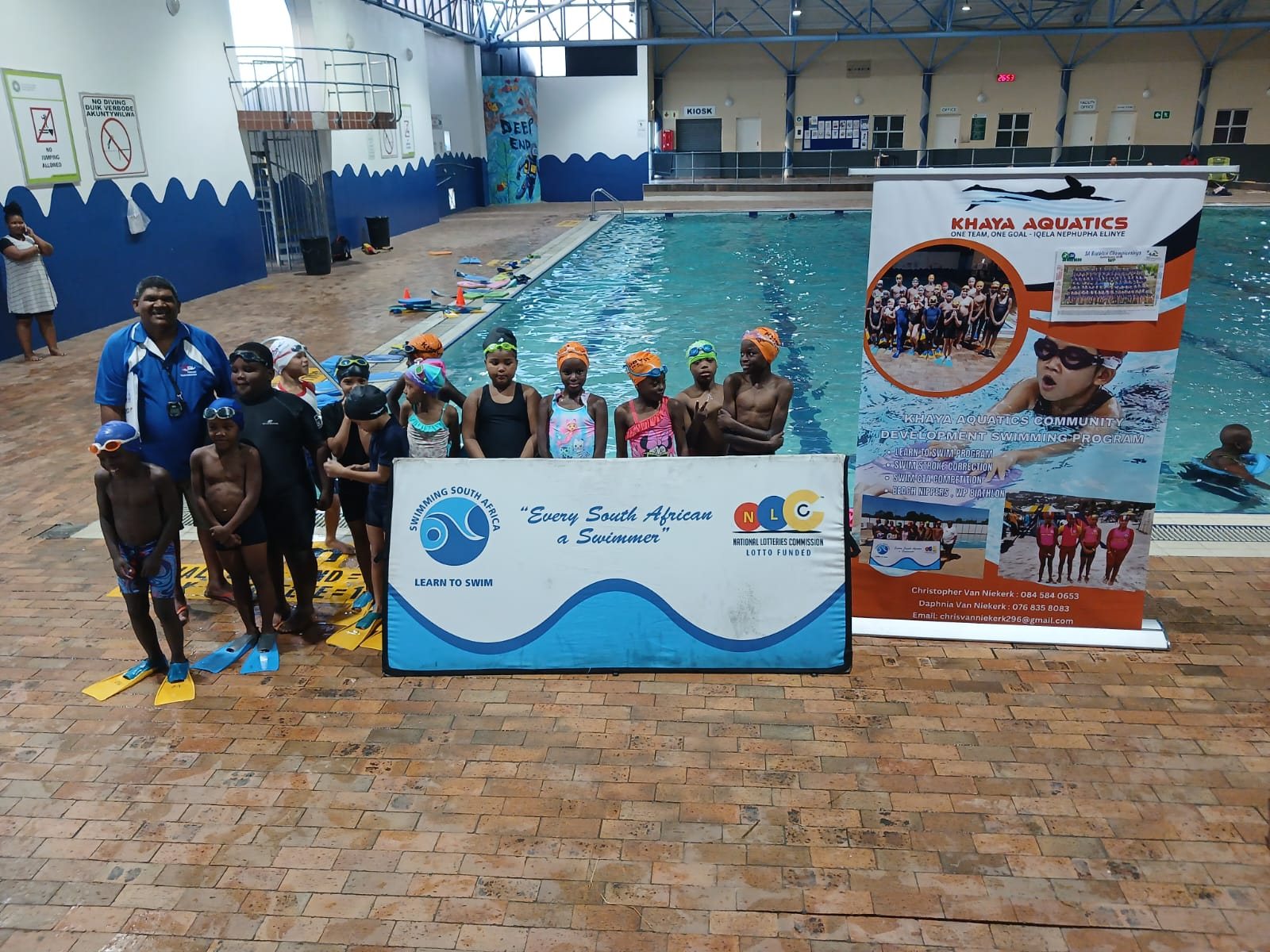 Khaya Aquatics swimmers training at Blue Downs indoor pool